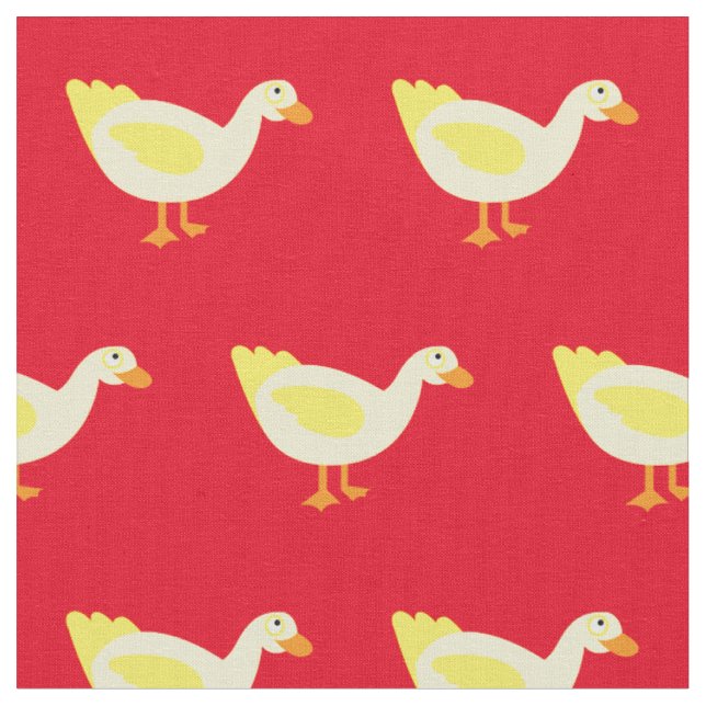 Tissu Canard Mignon Enfant Bébé Nounou Rouge (Fermer)