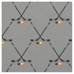 Tissu Canards à flammes de hockey