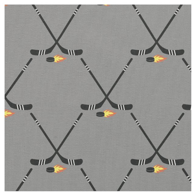 Tissu Canards à flammes de hockey (Fermer)