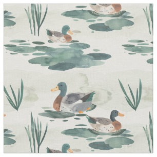Tissu Canards aquarellés modernes