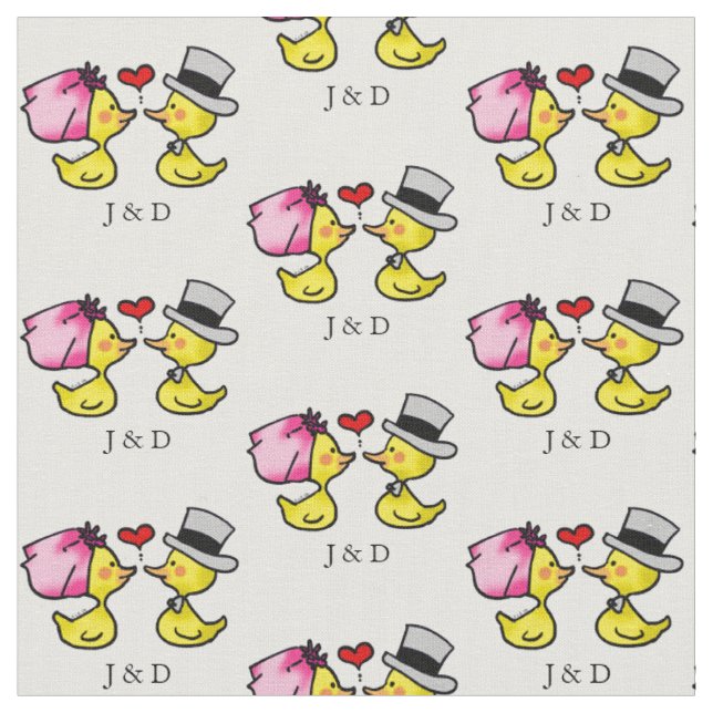 Tissu canards mignons de jeune mariée et de marié de (Fermer)