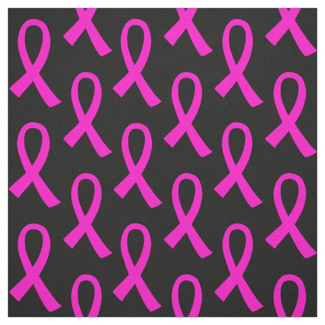 Tissu Cancer du sein Motif à ruban rose chaud (Échantillon)