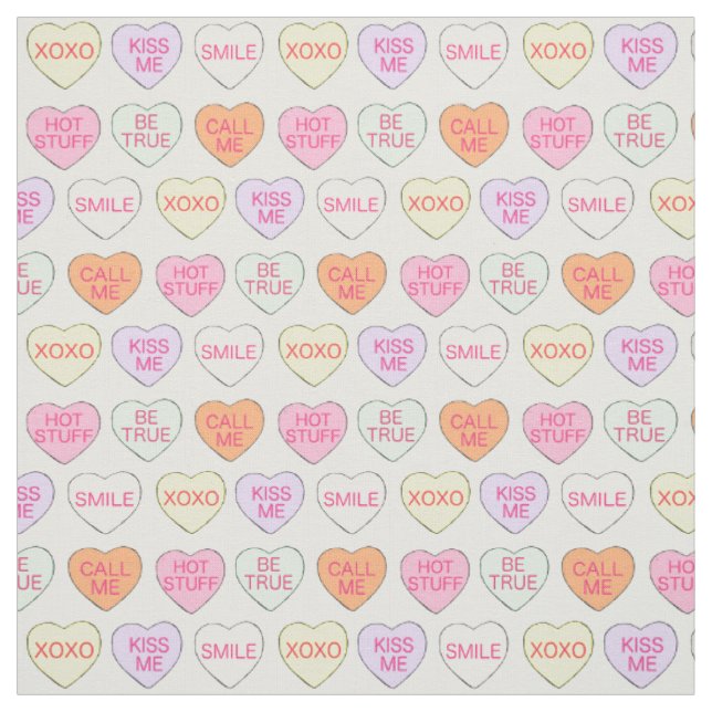 Tissu Candy Conversation Coeur Valentines Jour Sucré (Échantillon)