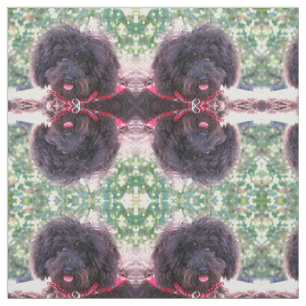 Tissu Caniche miniature noir