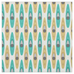 Tissu Canoës Kayak Kayak Motif en bleu et beige