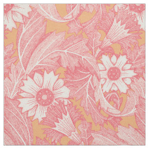 Tissu cantaloupe rose acanthus
