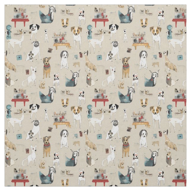 Tissu Capteurs de canine : Whimsy Dog (Échantillon)
