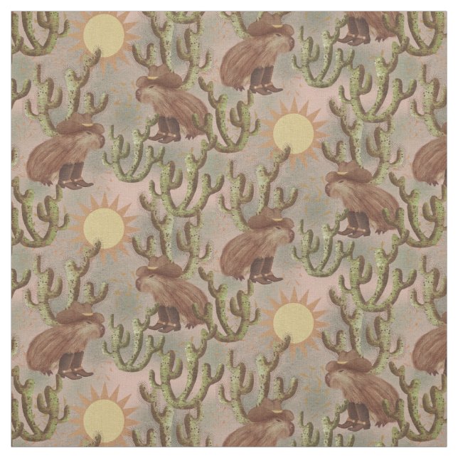 Tissu Capybara Cowboy Jane - faune lunaire (Échantillon)