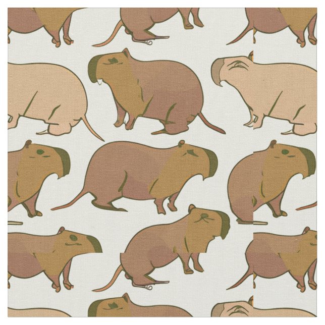 Tissu Capybara mignon (Fermer)