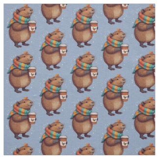 Tissu Capybara Portant Des Écarts Sirotant Un Tee De Caf