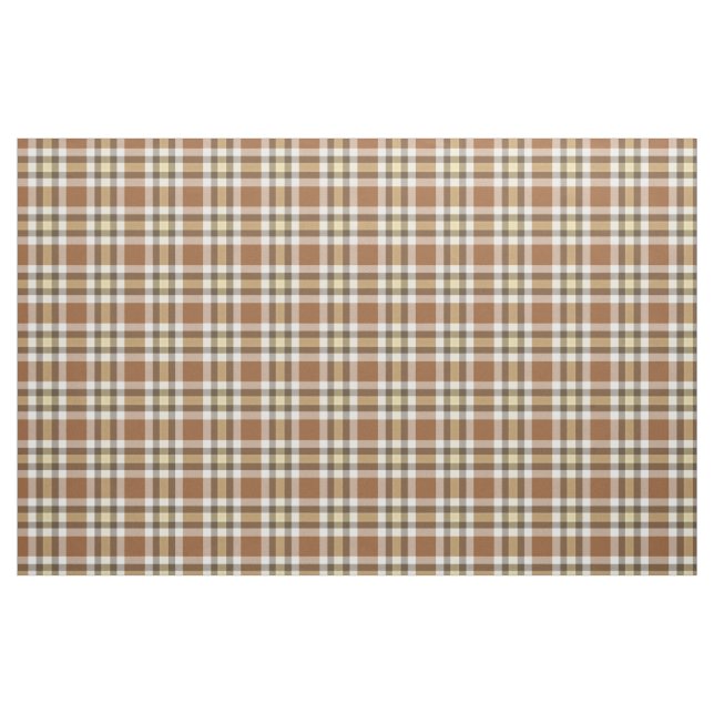 Tissu Caramel Dark Brown Tartan Carré Motif (Fat Quarter)