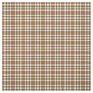 Tissu Caramel Dark Brown Tartan Carré Motif