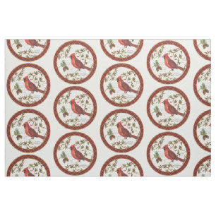 Tissu cardinal vintage moderne de bois d'hiver