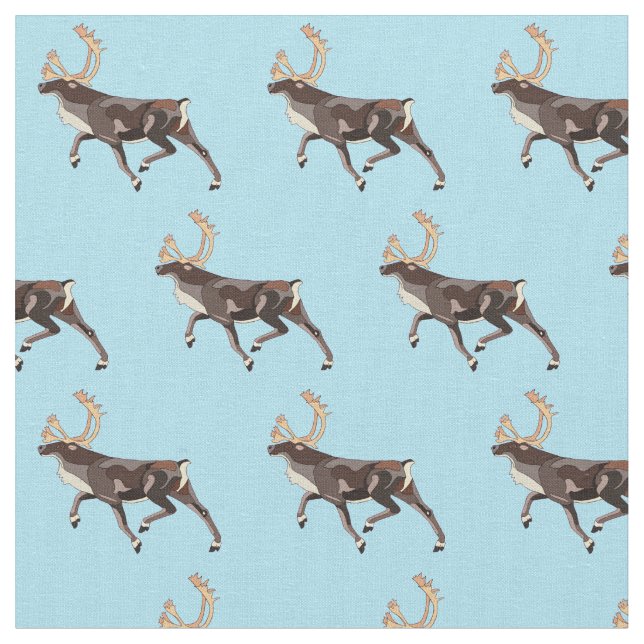 Tissu Caribou/Reindeer d'art populaire (Fermer)