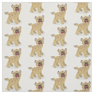 Tissu Caricature amusante hyena riant illustration