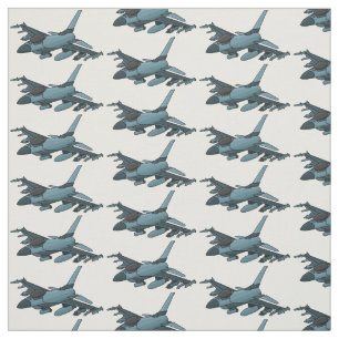 Tissu Caricature d'avion de chasse militaire