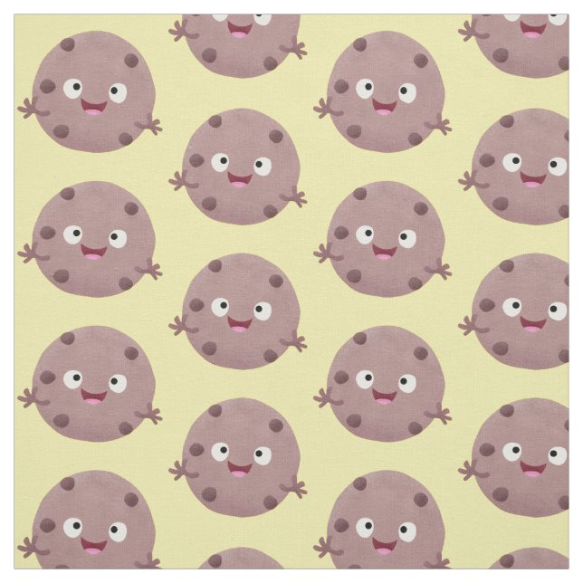 Tissu Caricature de biscuit à puce en chocolat (Échantillon)