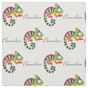 Tissu caricature de caméléon