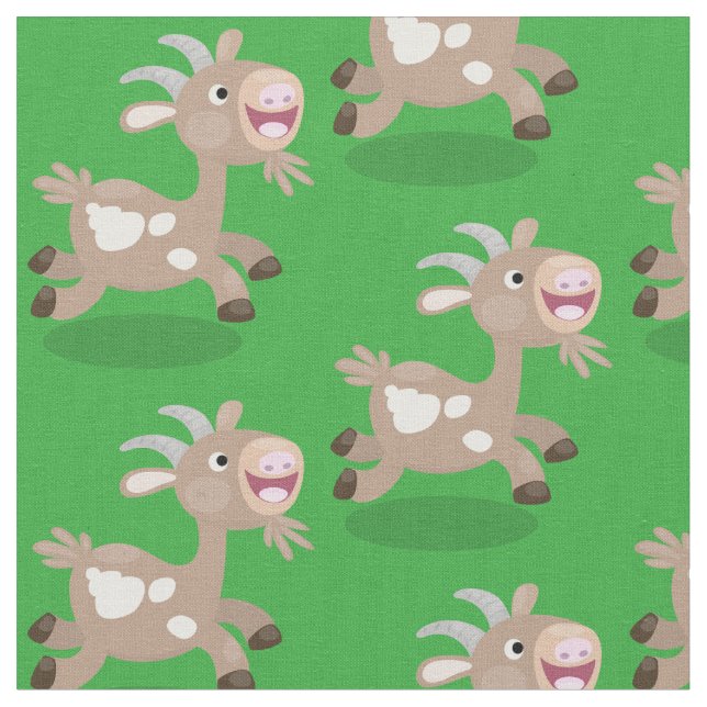 Tissu Caricature de chèvre billy joyeux (Fermer)
