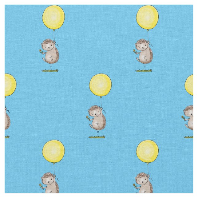 Tissu Caricature de hérisson et de ballon mignon (Fermer)