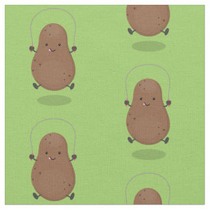 Tissu Caricature de la corde de saut de pomme de terre t