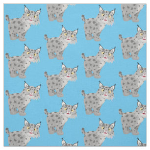 Tissu Caricature de lynx de lynx de lynx