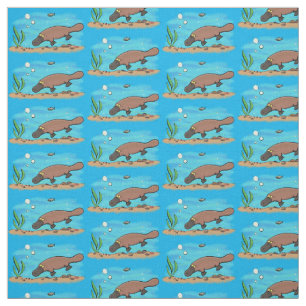 Tissu Caricature de natation de Cute platypus
