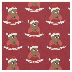 Tissu Caricature de Noël de l'homme souriant