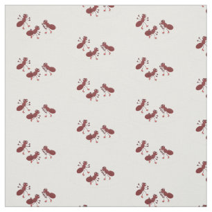 Tissu Caricature de patinage sur glace de Happy red four