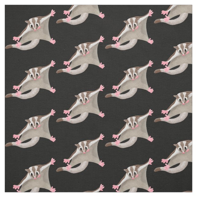 Tissu Caricature de planeur de sucre joyeux (Échantillon)