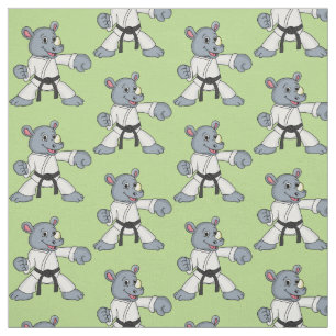 Tissu Caricature de rhino kung fu