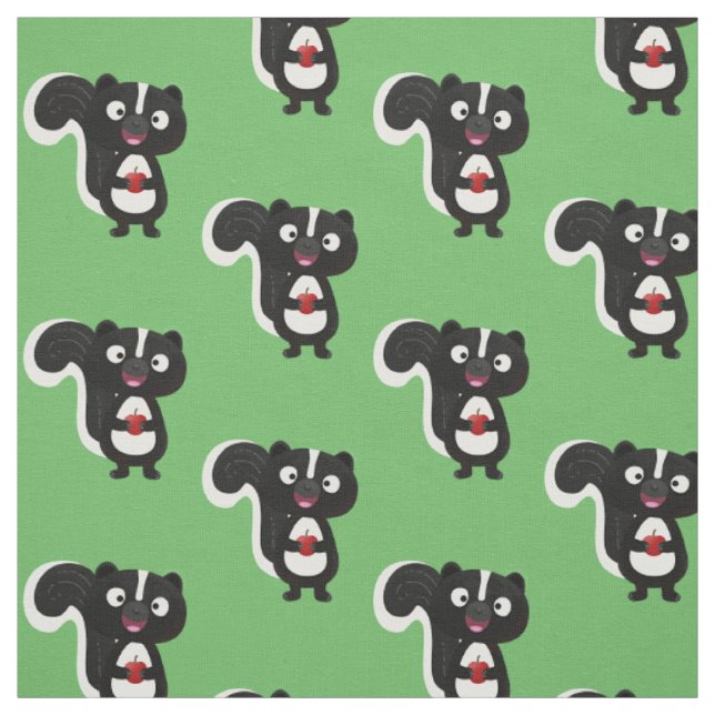 Tissu Caricature de skunk jote happy (Échantillon)