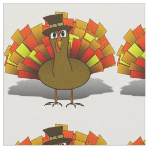 Tissu Caricature de Thanksgiving Turquie pèlerin
