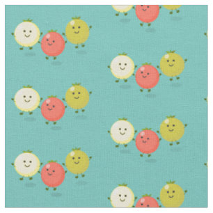Tissu Caricature de tomates cerises mûres