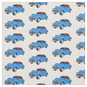 Tissu Caricature de voiture classique 1948