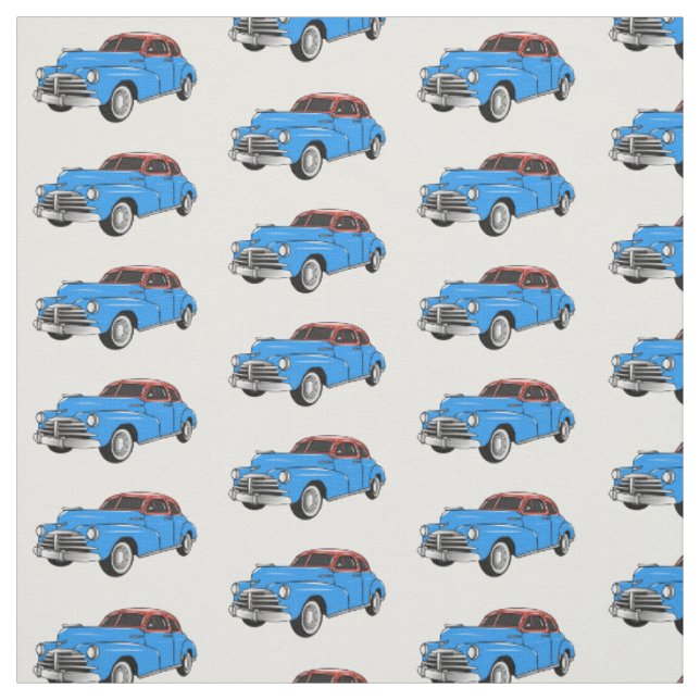 Tissu Caricature de voiture classique 1948 (Échantillon)