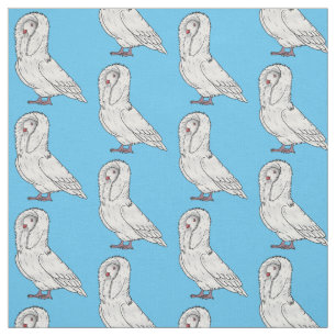Tissu Caricature d'oiseau pigeon Jacobin