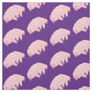 Tissu Caricature d'ours d'eau tardigrade rose mignon