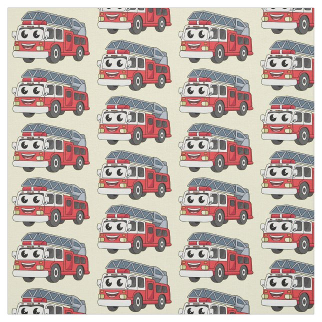 Tissu Caricature du moteur de feu joyeux (Échantillon)