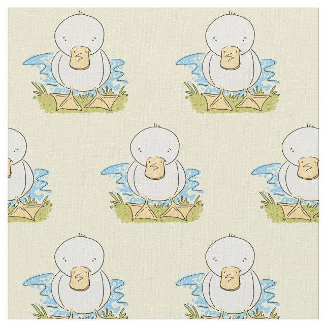 Tissu Caricature jaune mignon pour canard bébé (Fermer)