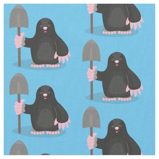 Tissu Caricature mole joyeux (Fermer)