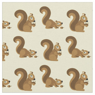 Tissu Caricature pour enfants des écureuils mignons