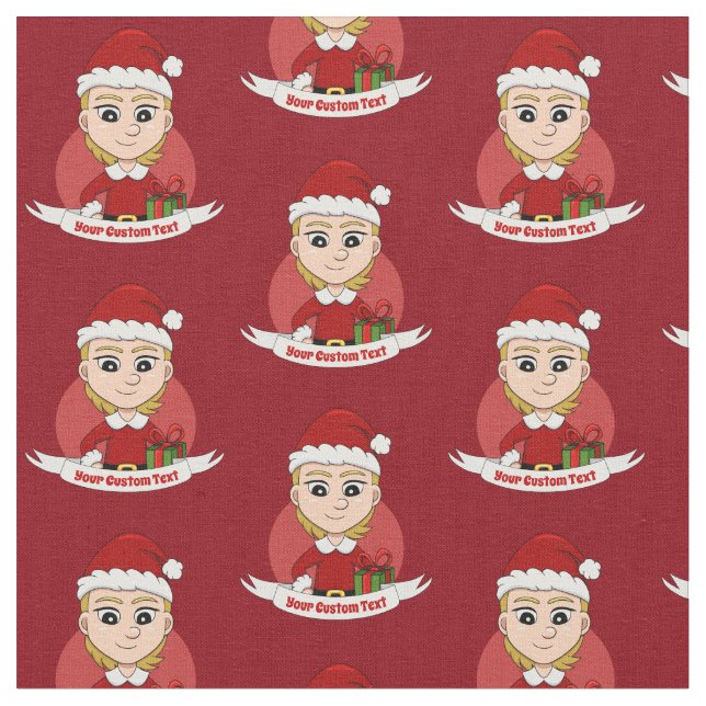 Tissu Caricature pour fille de Noël (Fermer)