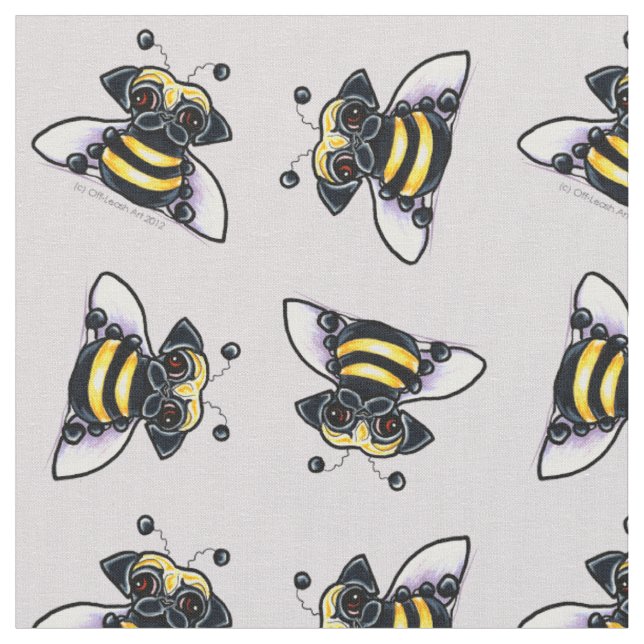 Tissu Carlin Bumble Bees Lilac Grey (Fermer)
