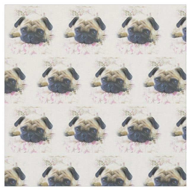 Tissu Carlin Dog Custom Fabric (Fermer)