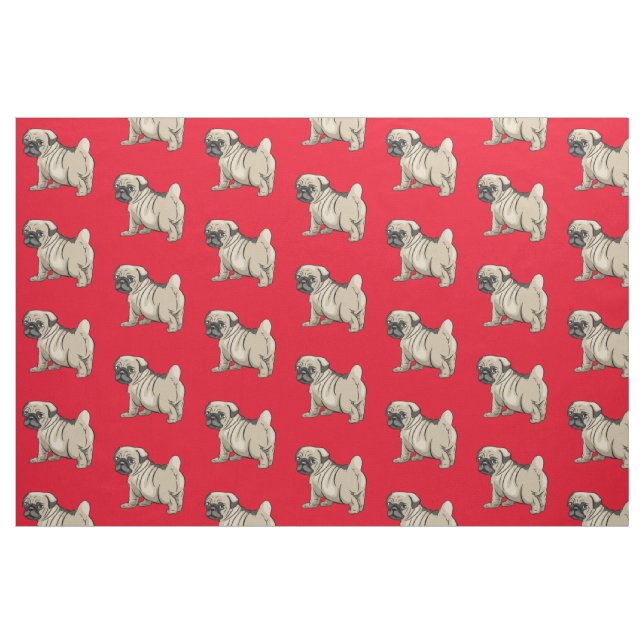 Tissu Carlin sur Arrière - plan rouge vif (Fat Quarter)