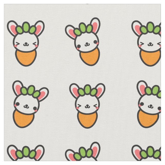 Tissu Carotte de lapin de Kawaii (Fermer)