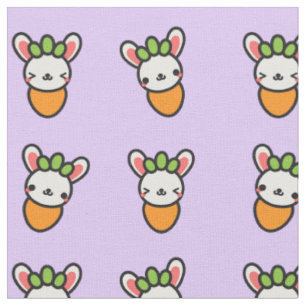 Tissu Carotte de lapin de Kawaii avec l'arrière - plan
