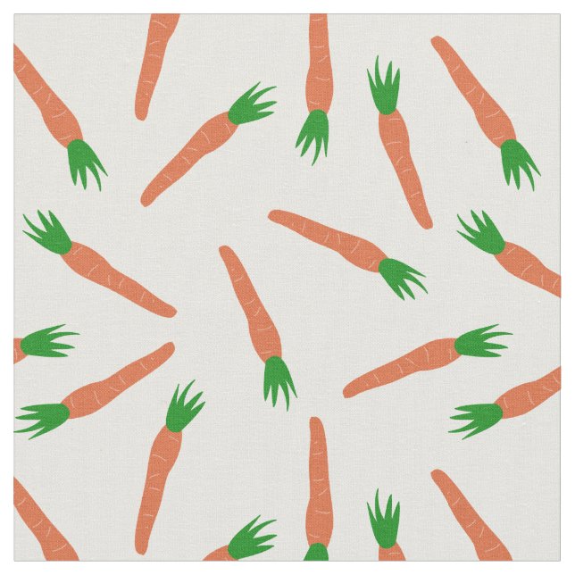 Tissu Carottes orange, verte et blanche Imprimante à mot (Fermer)