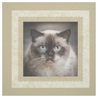 Tissu Carré de courte beige avec photo personnalisée